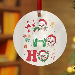 Santa Skull Aluminum Christmas Ornament