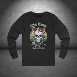 Ladies Daytona Bike Week 2025 Skull and Roses Long Sleeve Crew Neck TShirt