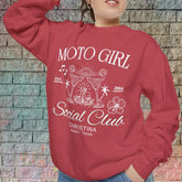 Moto Girl Customized Crew Neck Sweatshirt