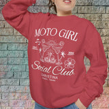 Moto Girl Customized Crew Neck Sweatshirt