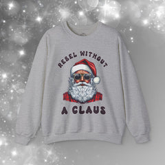 Funny Christmas Biker Santa Crew Neck Sweatshirt