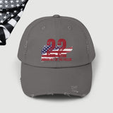 22 a Day American Veteran Distressed Dad Hat
