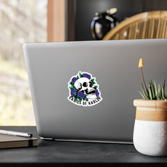 Ladies of Harley Skull and Rose Motorcycle Helmet Decal