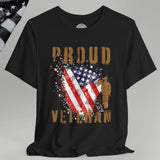 Proud American Veteran Flag Crew Neck TShirt