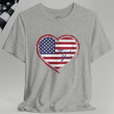 American Veteran Heart Flag Crew Neck TShirt