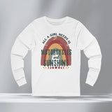 Women's Boho Motorcycle Long Sleeve Crew Neck TShirt