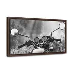 Motorcycle In Field Frames Canvas Art