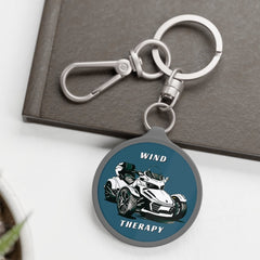 Wind Therapy Can-Am Spyder Motorcycle Acrylic Keychain | Teal