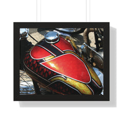 Vintage Chopper Motorcycle Tank Framed Poster Print