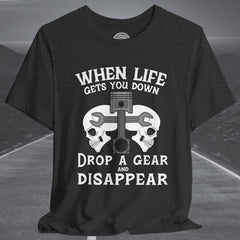 Motorcycle Skull and Piston Crew Neck TShirt