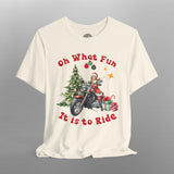 Mrs. Santa Biker "Oh What Fun" Christmas TShirt