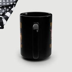 Proud American Veteran Black Coffee Mug, 15oz