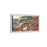 Motorcycle Pacific Coast Highway Abstract Framed Canvas Art