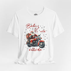Biker Santa Christmas Crew Neck TShirt