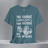 The Coolest Grandpas Ride Spyders (F3) Crew Neck TShirt