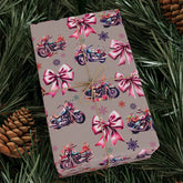 Motorcycles and Bows Cottage Core Gift Wrapping Paper