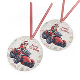 Can-Am Spyder Mrs. Santa Clause Aluminum Christmas Ornament