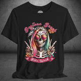 Ladies Daytona Bike Week 2025 Hipster Skull Crew Neck TShirt