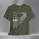 Life is Simple Motorcycle Crew Neck TShirt