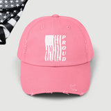 Proud American Veteran Distressed Dad Hat