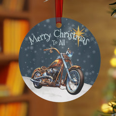 Vintage Harley Davidson Motorcycle Aluminum Christmas Ornament
