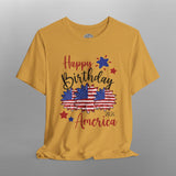 Women's Boho Happy Birthday America 250th Anniversary TShirt