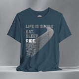 Life is Simple Motorcycle Crew Neck TShirt