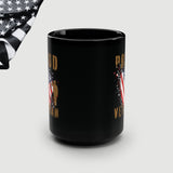 Proud American Veteran Black Coffee Mug, 15oz