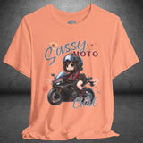Sassy Motorcycle Girl Crew Neck TShirt