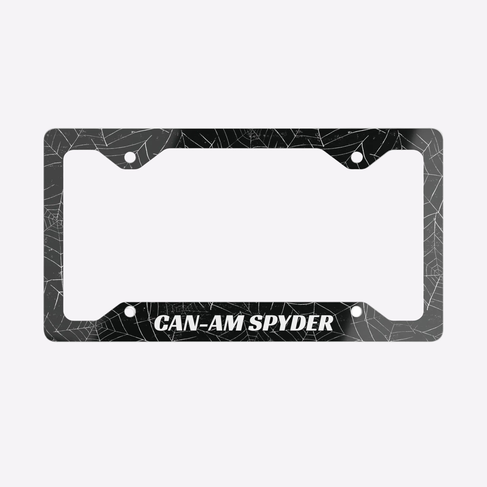 License plate frame with 'CAN-AM SPYDER' text on a white background