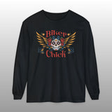 Biker Chick Day of the Dead Long Sleeve TShirt