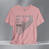 Life is Simple Motorcycle Crew Neck TShirt
