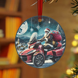 Can-Am Spyder Santa Aluminum Christmas Ornament