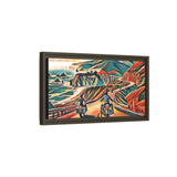 Motorcycle Pacific Coast Highway Abstract Framed Canvas Art