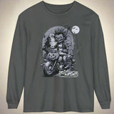 Halloween Biker Long Sleeve Crew Neck TShirt