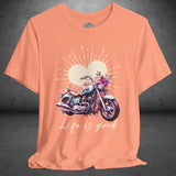 Ladies Boho Vintage Motorcycle Crew Neck TShirt