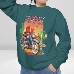 Women's Western Motorcycle Crew Neck Sweatshirt