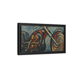 Chopper Motorcycle Framed Canvas Print