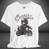 Sassy Motorcycle Girl Crew Neck TShirt