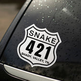 TN-421 The Snake Road Sign Motorcycle Decal