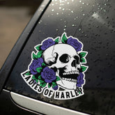 Ladies of Harley Skull and Rose Motorcycle Helmet Decal