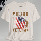 Proud American Veteran Flag Crew Neck TShirt
