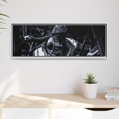 Harley Motorcycle Framed Canvas Art