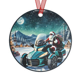 Can-Am Spyder Santa Aluminum Christmas Ornament