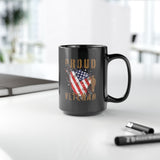 Proud American Veteran Black Coffee Mug, 15oz