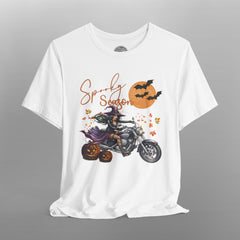 Spooky Season Biker Witch Halloween Crew Neck TShirt