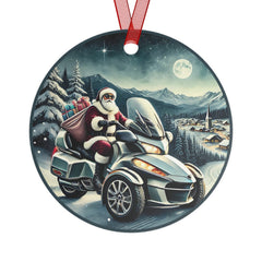 Can-Am Spyder Santa Aluminum Christmas Ornament