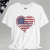 American Veteran Heart Flag Crew Neck TShirt
