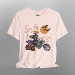 Spooky Season Biker Witch Halloween Crew Neck TShirt