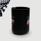 American Veteran Mom Black Coffee Mug, 15oz